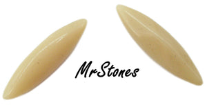 15x4mm (3146) Opaque Tan Beige Marquise Navette Buff Top Doublets