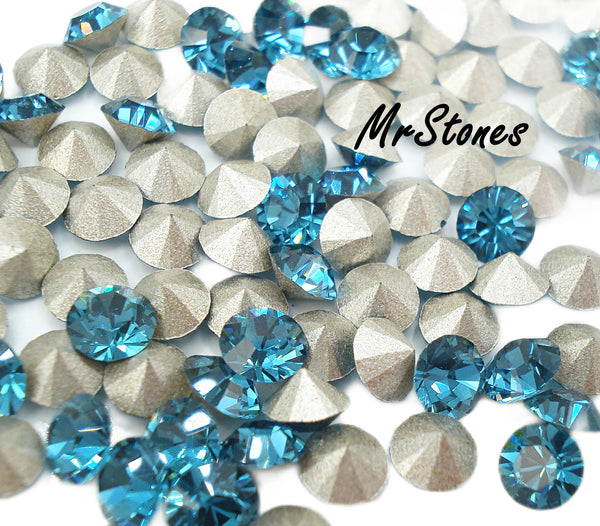 4mm (1028) (32pp) Indicolite Blue Round Chaton