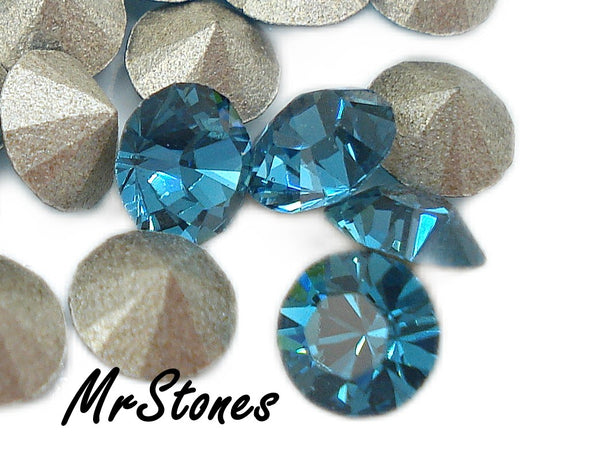 4mm (1028) (32pp) Indicolite Blue Round Chaton