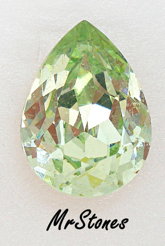 15x11mm (4320) Chrysolite Light Green Pear Pendeloque Shape