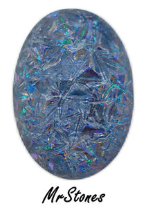 14x10mm (1685) Blue Opal Oval Glass Cabochon