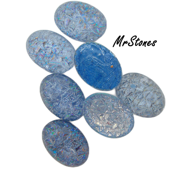 14x10mm (1685) Blue Opal Oval Glass Cabochon