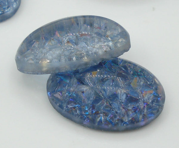 14x10mm (1685) Blue Opal Oval Glass Cabochon