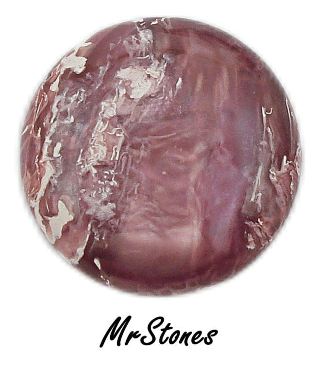 18mm (SKCR) Rose Swirl Foil Sheen Like Acrylic Round Cabochon 6.3mm Thick