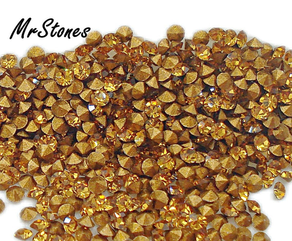 1mm (1100) (3pp) Topaz Yellow Round Chaton 10pk/$1.00