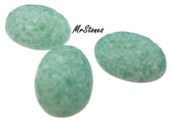 18x13mm (1685) Mint Green Seafoam Nugget Textured Oval Cabochon