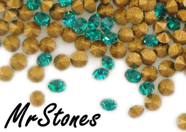 1mm (1100) (3pp) Emerald Green Round Chaton