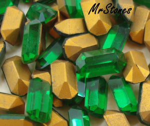 8x4mm (4600) M/C Czech Emerald Green Cushion Octagon 2 gross pkg/$14.95