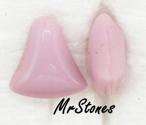 12mm Opaque Rose Pink Bell Shape Buff Top Doublet 3pc/$1.00