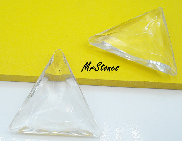 24x25x6mm Crystal Unfoiled Triangle Shape