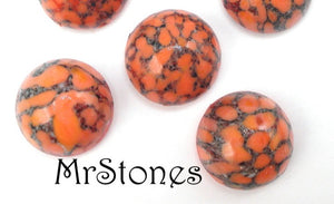 9mm (1684) Coral Matrix Round Cabochon