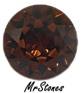 7.2-7.4mm (1200) (35ss) M/C Dark Smoked Topaz Round Dentelle Swarovski