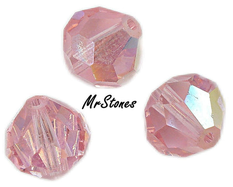 10mm (BEAD) Rose AB Pink Bi-Cone Like Crystal Glass Bead