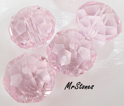 10mm (5040) Lighter Rose Pink Crystal Glass Beads