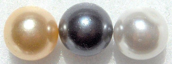 10mm (S14IOHR) Glass Imitation Pearls Round One Hole (Half Drilled)