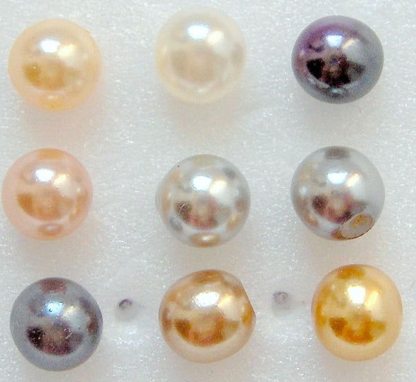 10mm (S14IOHR) Glass Imitation Pearls Round One Hole (Half Drilled)