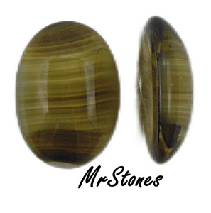 18x13mm (1685) Olivine Green Porphyry Oval Cabochon