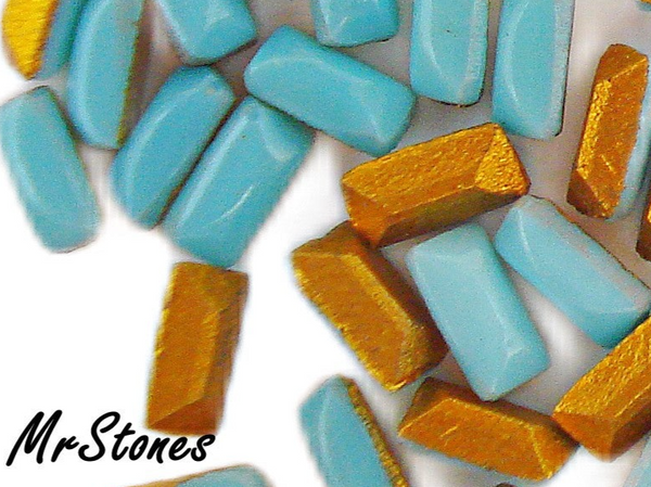 4x2mm (3145) Turquoise Blue Buff Top Doublet Baguette 1pc/$0.25 or 10pc/$1.00