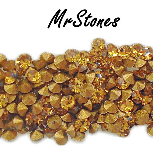 1mm (1100) (3pp) Topaz Yellow Round Chaton 10pk/$1.00