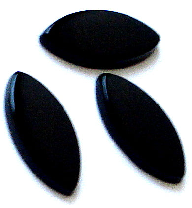 15x7mm Natural Black Onyx Buff-top Marquises