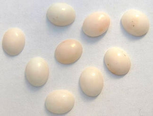 10x8mm Angel Skin Coral Oval Cabochons