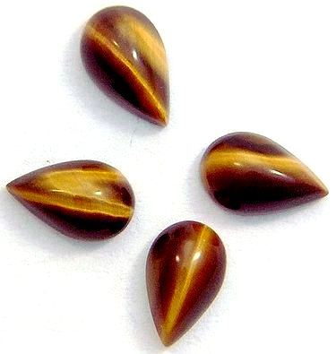 6x4mm Pear Shape Cab Natural Tiger's Eye