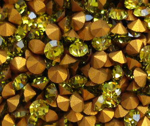 3.0mm (1100) 24PP LT OLIVINE ROUND RHINESTONES