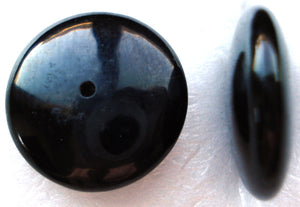 12MM JET BLACK RONDELLES (DISC BEAD)