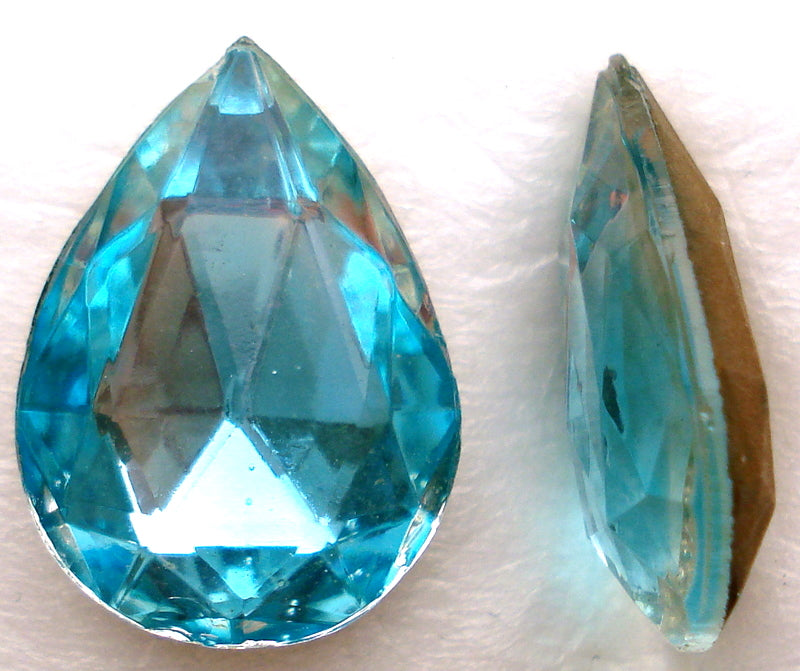 18X13MM (4320/2) AQUA/CRYSTAL PENDALOQUES