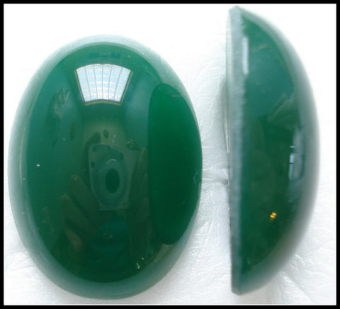 30X22MM (2195) OVAL GLASS CHRYSOPRASE CABOCHONS