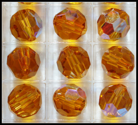 9MM (5000) TOPAZ AB GLASS BEADS