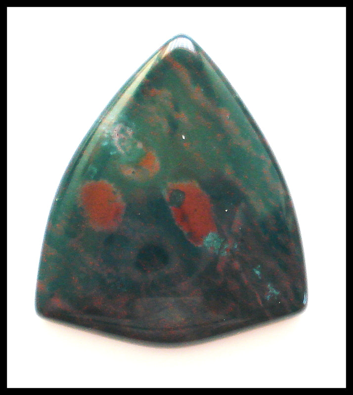 30X25MM SHIELD SHAPE BLOOD STONE CABOCHON