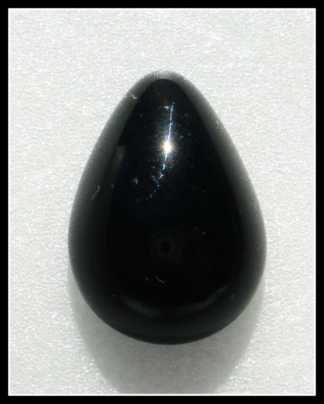 18X13MM (3331) JET BLACK PEAR CABOCHONS