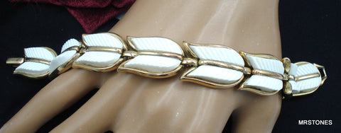 Trifari White leaves Bracelet