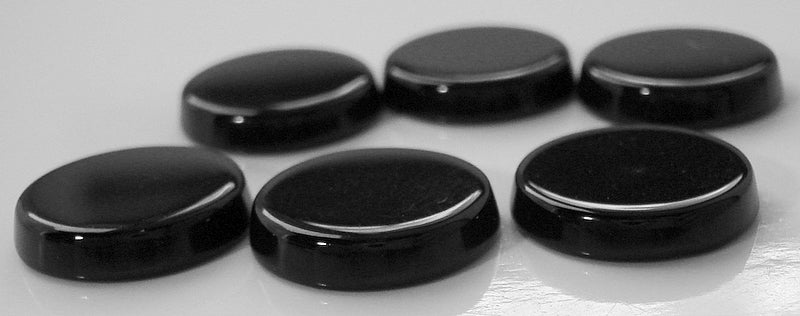 8mm Natural Black Onyx Round Flat Top Disc