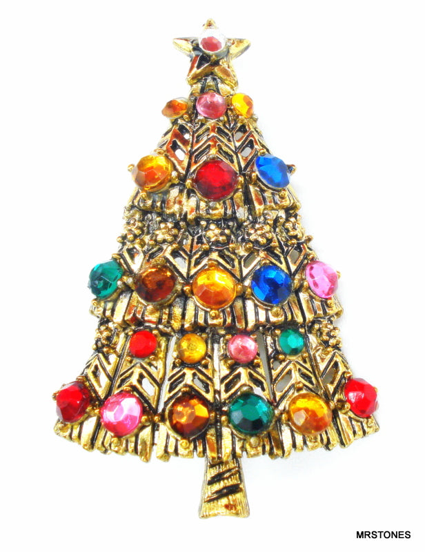 Hollycraft Christmas Tree Brooch – MrStones