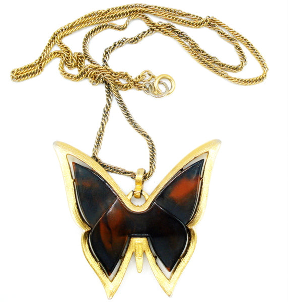 Trifari Tortoise Butterfly Necklace