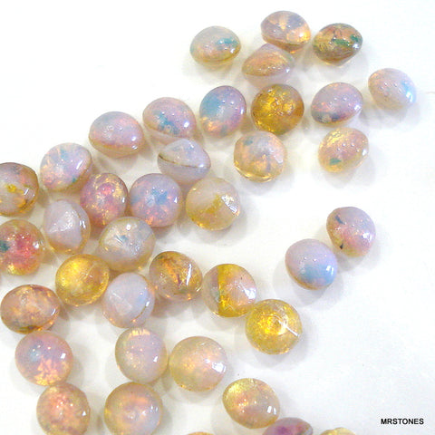 4.2mm (3189) (18ss) Fire Opal Round Buff Top Doublet