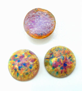 11mm (1684) Glass Fire Opal Round Cabochon