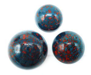 13mm 15mm 18mm (1684) Glass Blood Stone Round Cabochon