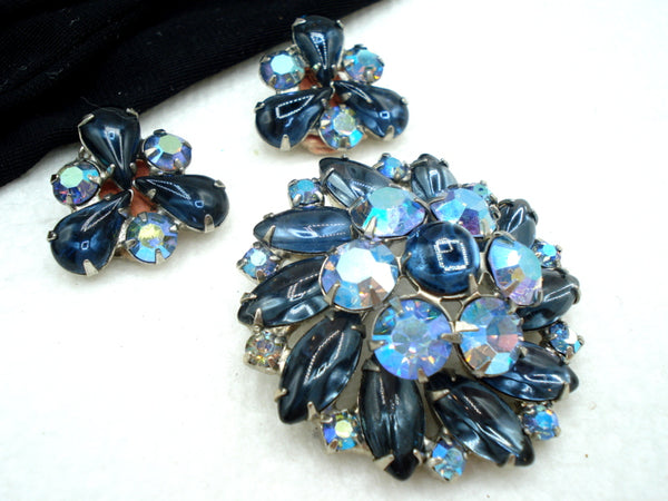 Weiss Set Blue Montana Sapphire AB Rhinestones