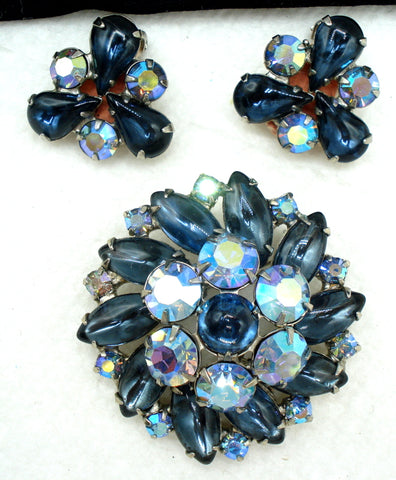 Weiss Set Blue Montana Sapphire AB Rhinestones