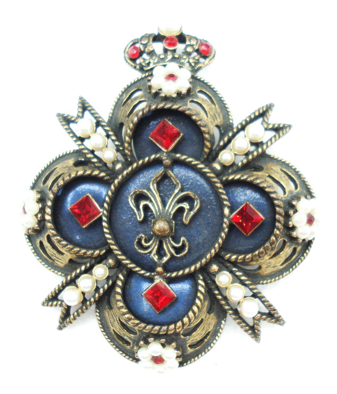 Weiss Crescent Majestic Crown Brooch