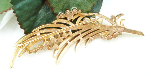 Trifari 2 7/8" Leaf Brooch