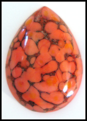 25x18mm (3331) Coral Matrix #1 Pear Pendaloque Cabochon