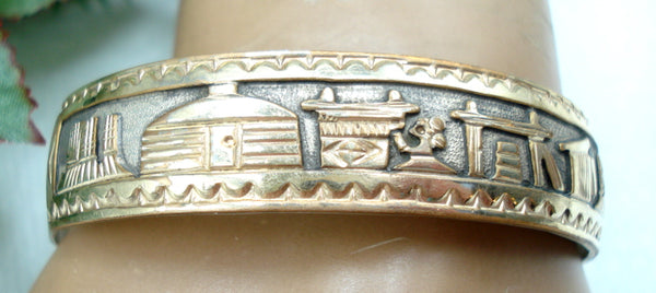 Robert Begay Storyteller Cuff Bracelet 925 14kt gf