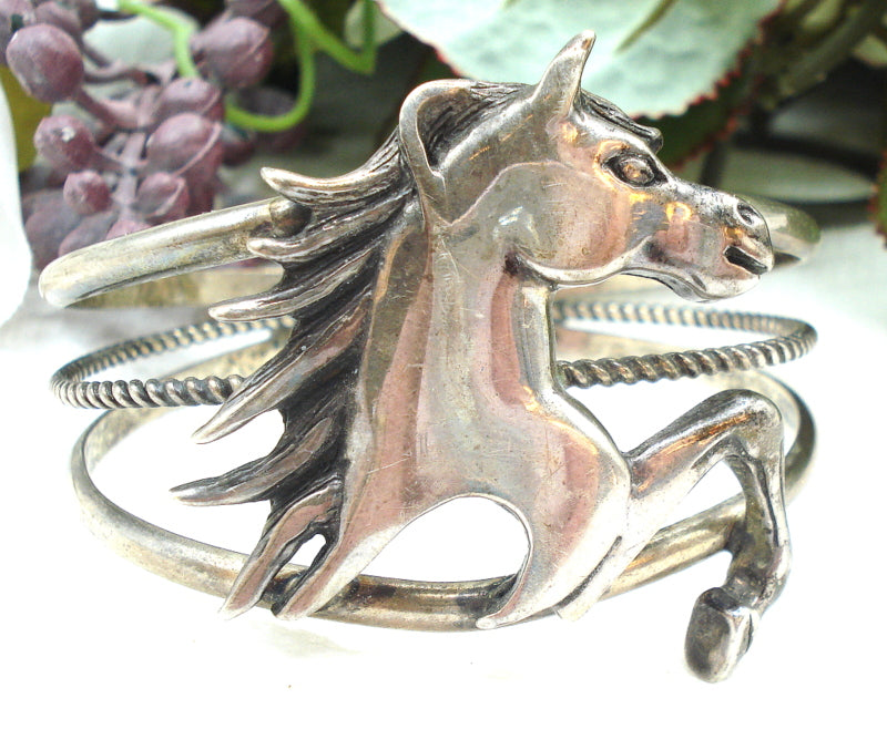 Glenn & Irene Sandoval 6.5" Horse Cuff Bracelet 925