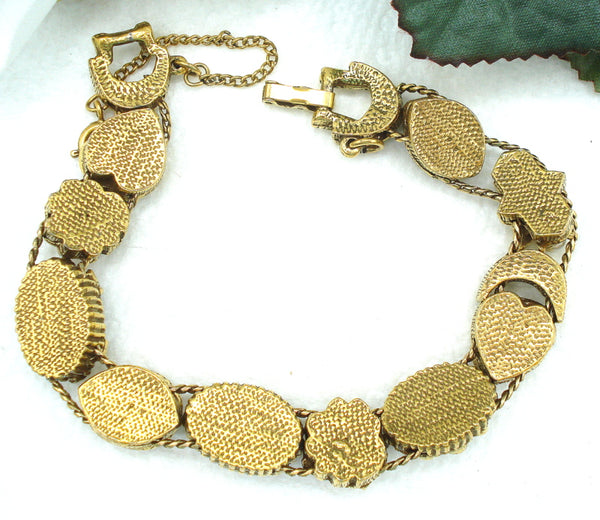 Goldette Unsigned Slide Charm Bracelet