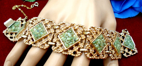 Victorian Revival Green Chip Bracelet