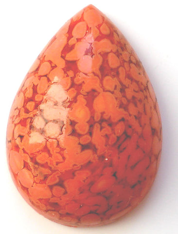 25x18mm (3331) Coral Matrix #2 Pear Pendaloque Cabochon